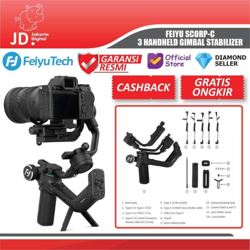 Feiyu SCORP-C Axis Handheld Gimbal Stabilizer Garansi Resmi