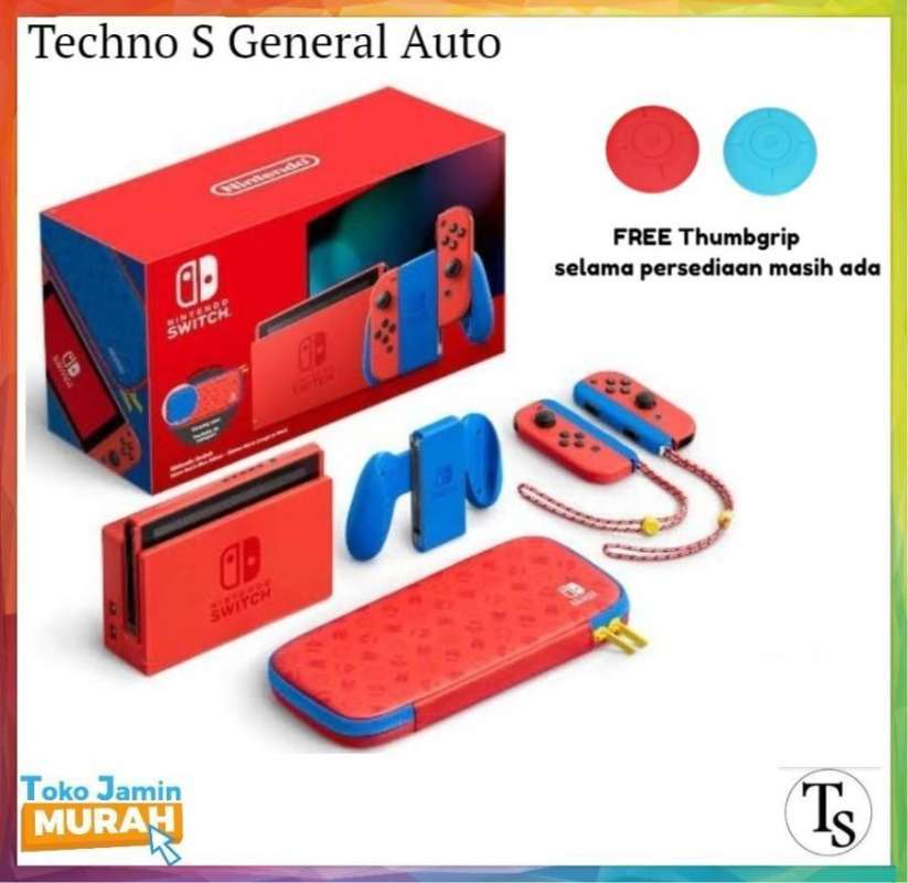 Console Nintendo Switch Neon Mario Red Blue Edition Bundle New V2