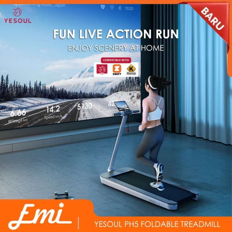 Jual Yesoul PH5 Foldable Treadmill Alat Olahraga Zwift App 12km