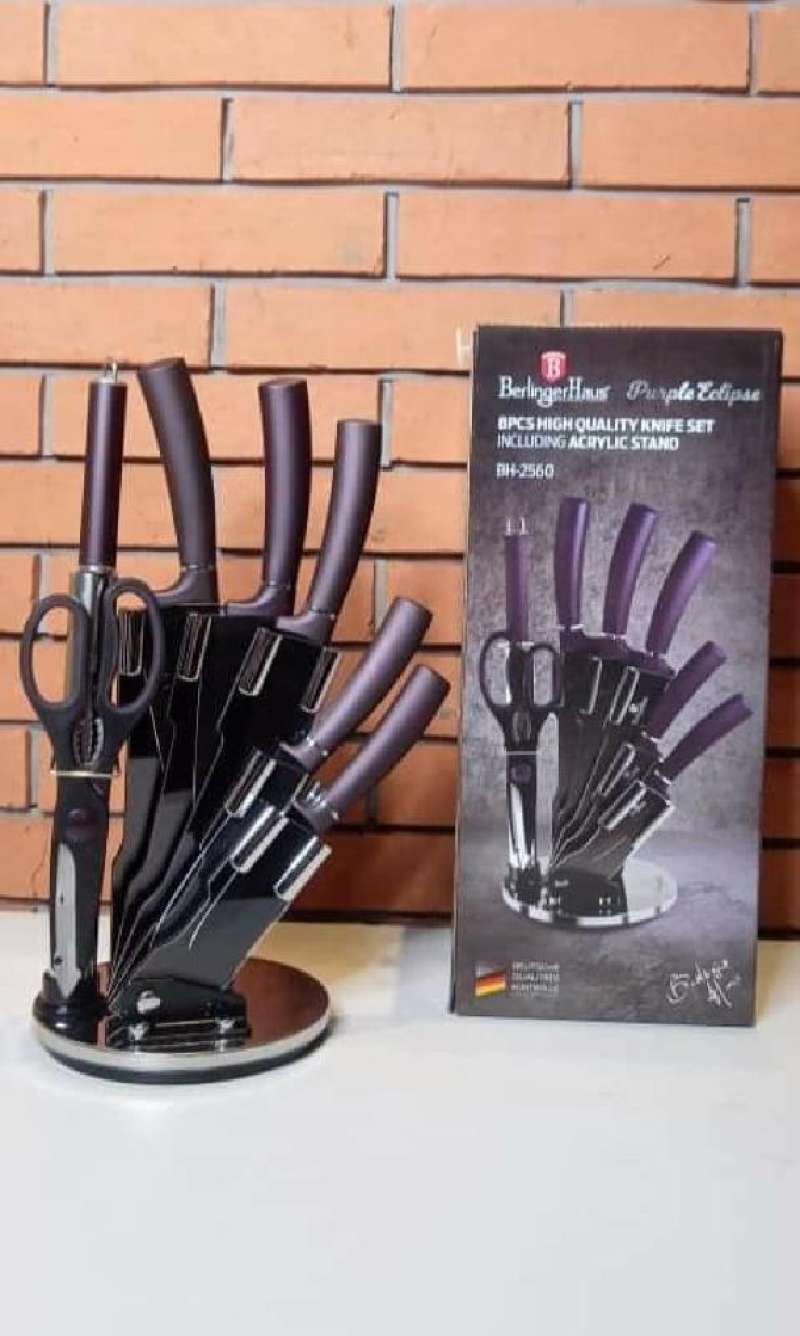 Berlinger Haus 8-Piece Knife Set w/ Acrylic Stand Purple Collection