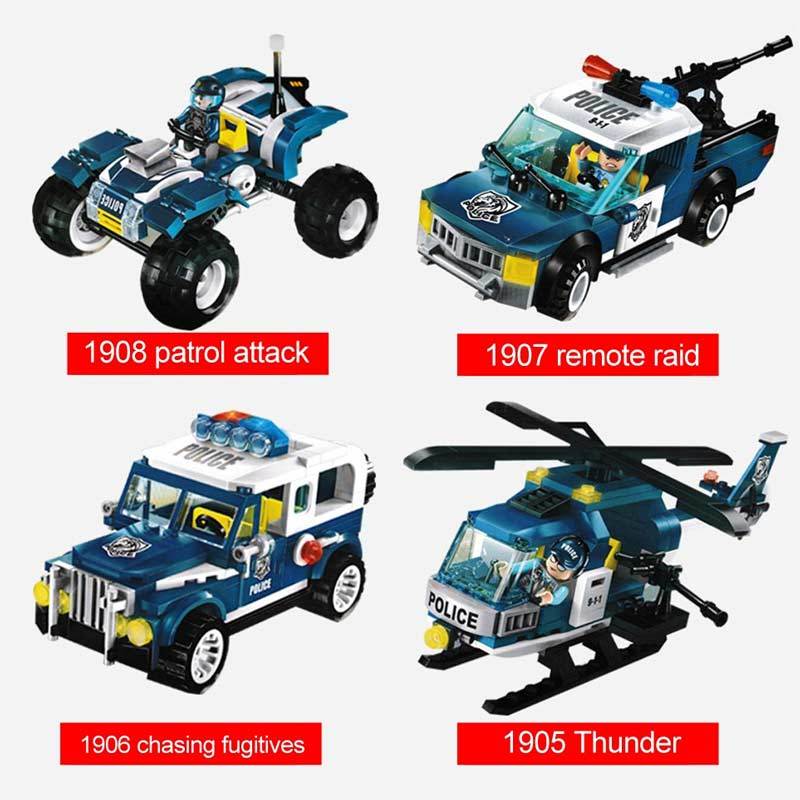 Jual H Ikea City Police Transport Car Set Helicopter Motorcycle