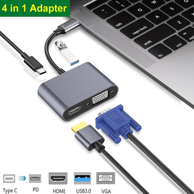 Jual Eds Cwxuan Type C To Hdmi Vga Adapter Usb C Pd Fast Charging Usb 3 0 Hub For Macbook Nintendo Switch Samsung S9 Huawei P20 Online Desember 2020 Blibli