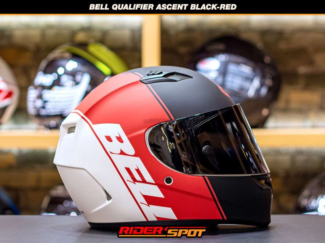Jual Helm Motor Bell Qualifier Ascent Matte Black Red Full Face