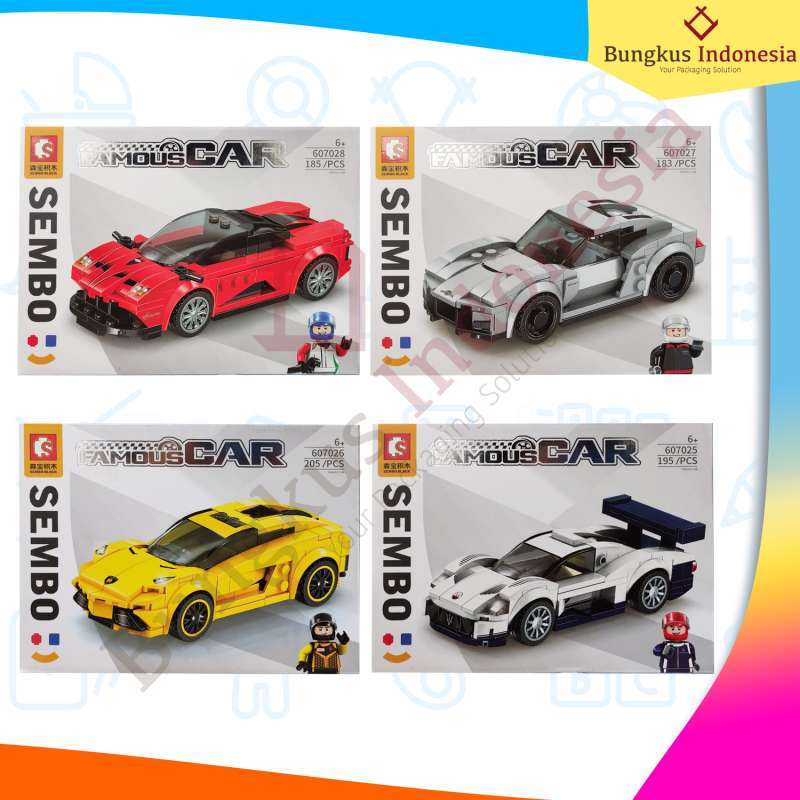 Mainan Anak Edukasi Kreatif Bricks Mobil Seri Racing Super Famous Car Sembo Block Lego Mobil