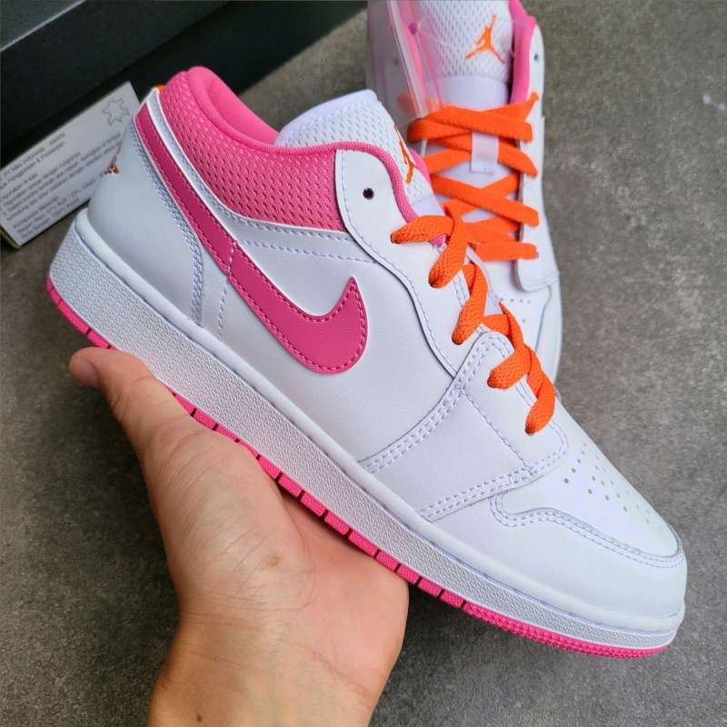Air Jordan Low Pinksicle Orange (GS) || white red