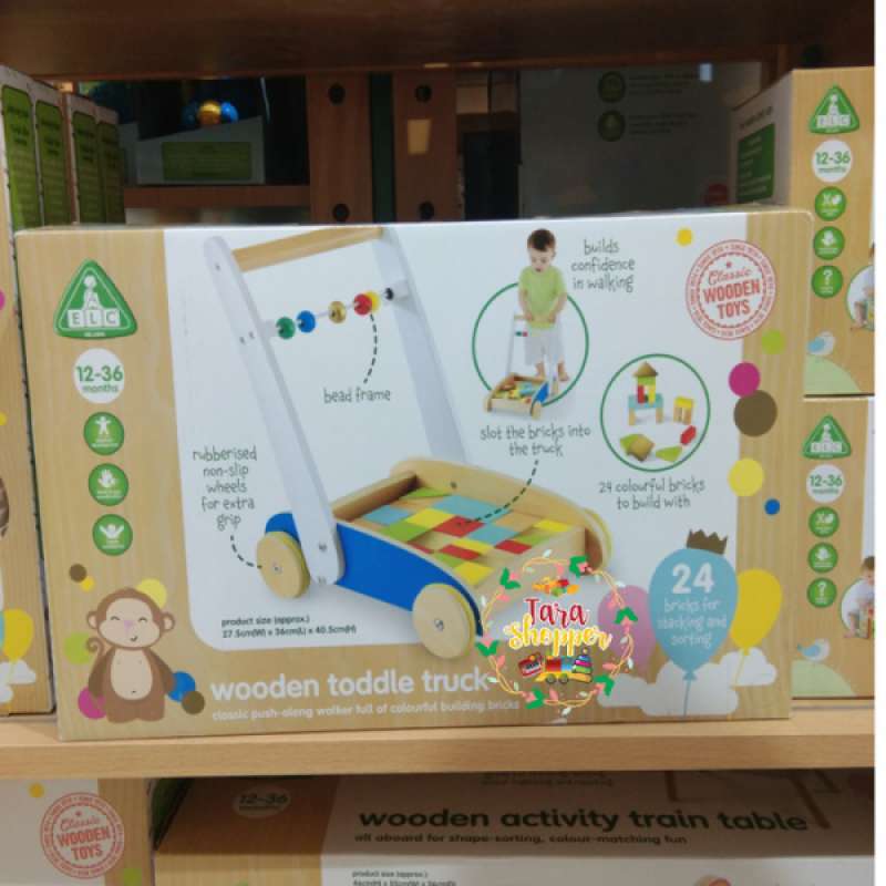 Elc wooden discount walker with bricks