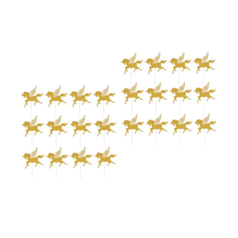 Jual Oem Glitter Gold Unicorn Cake Toppers Cupcake Picks Wedding