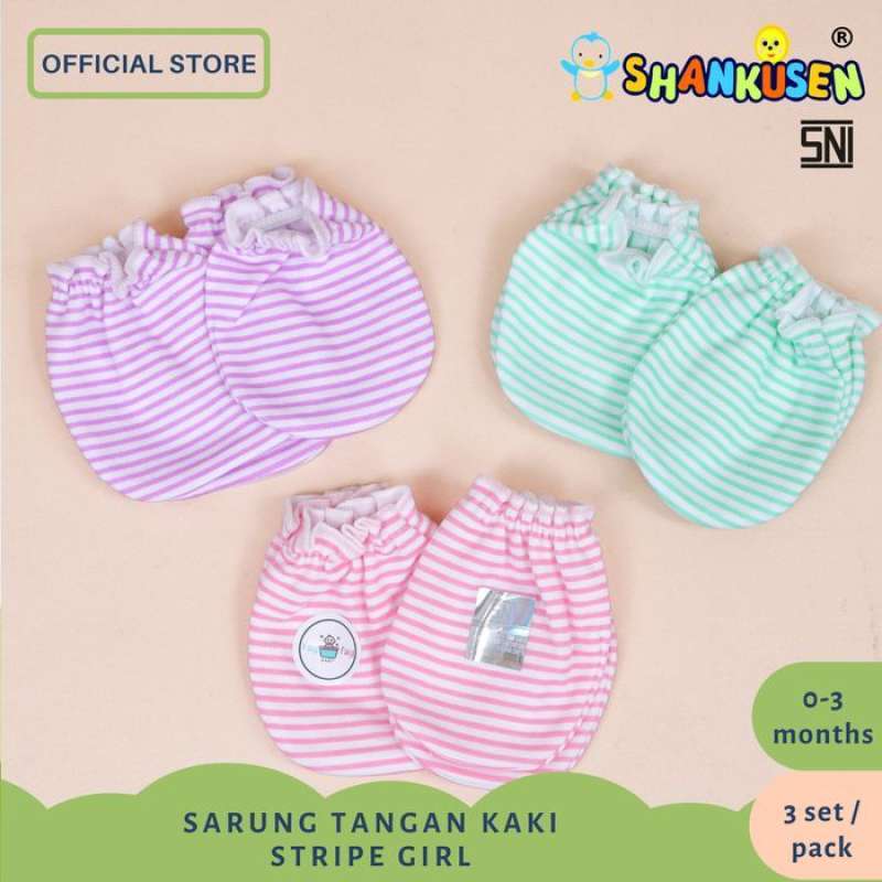 Jual Shankusen Setelan Topi Sarung Tangan Kaki Bayi Stripe Girl 3 Set One Size Di Seller Shankusen Baby Official Store Kab Tangerang Banten Blibli