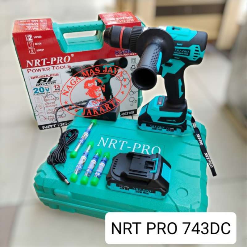 CORDLESS DRILL NRT PRO 743DC BRUSHLESS BOR BATERAI NRT PRO DC 743