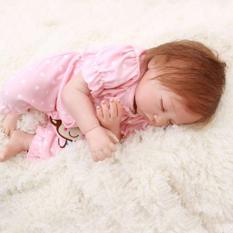 oem lovely reborn doll full silicone newborn baby sleeping girl dolls mold 20 inch