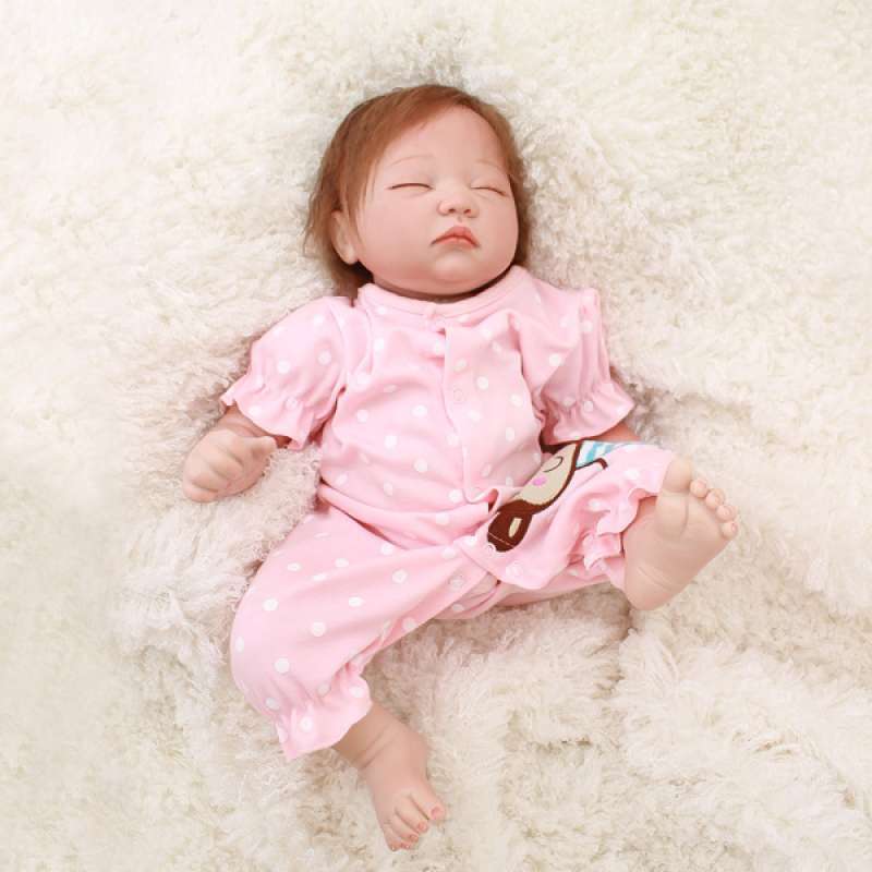 oem lovely reborn doll full silicone newborn baby sleeping girl dolls mold 20 inch