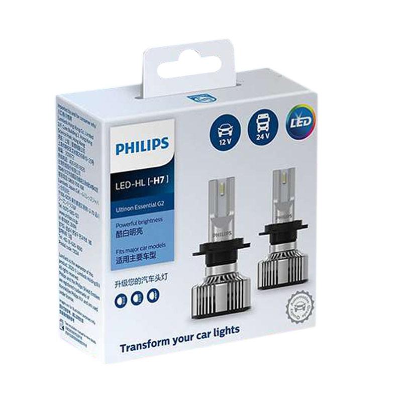 philips led h7 headlamp ultinon essential g2 bohlam lampu mobil 6500k 12v 24v
