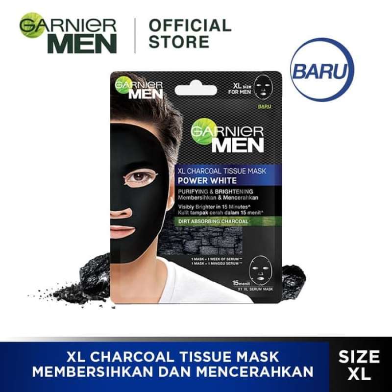 Jual Garnier Men Power White Xl Charcoal Sheet Mask 28gr Original Online Desember 2020 Blibli