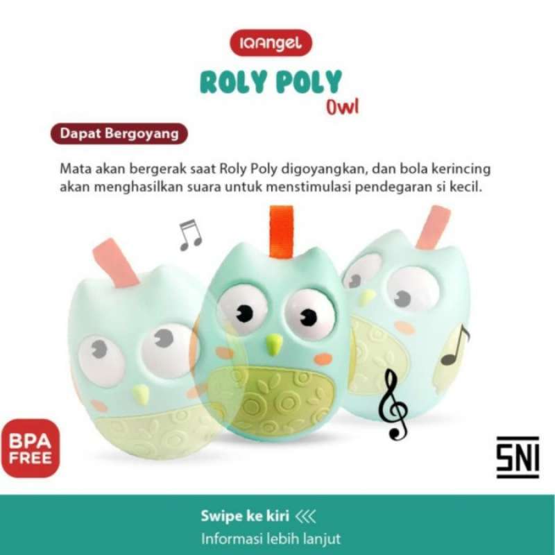 Jual Iq Angel Roly Poly Owl Chime Rattle Baby Toys Mainan Bayi Edukatif Tosca Online Desember 2020 Blibli