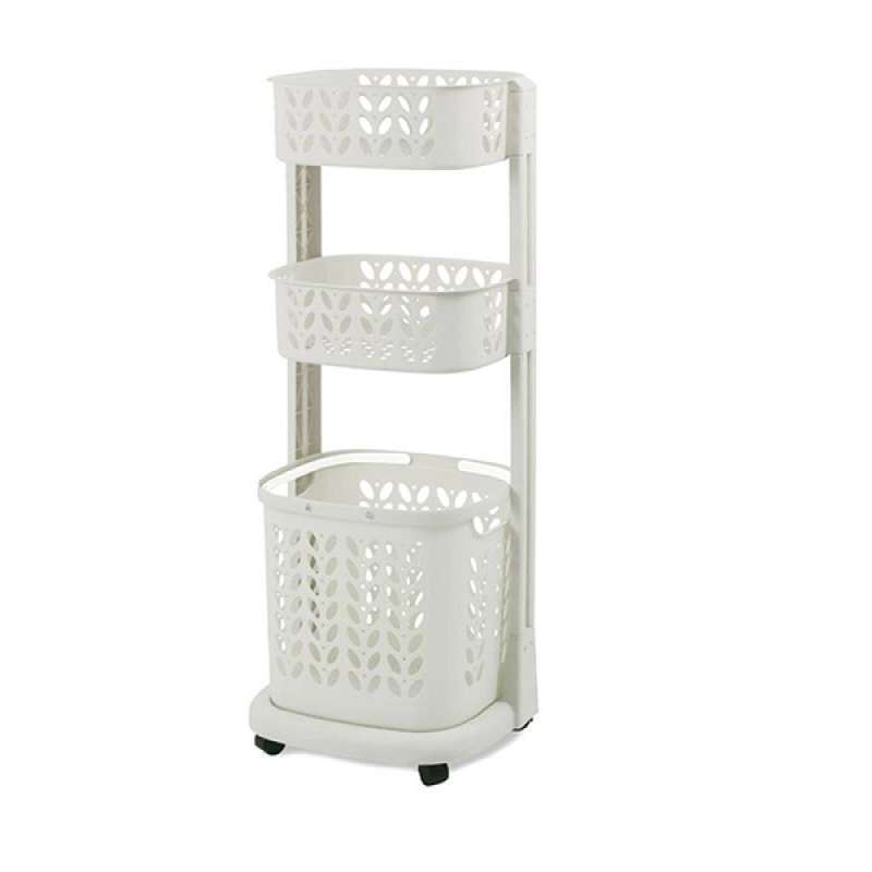 Jual Rovega Keranjang Baju Rak Serbaguna Laundry Basket Susun 3 Putih Online September 2020 Blibli Com