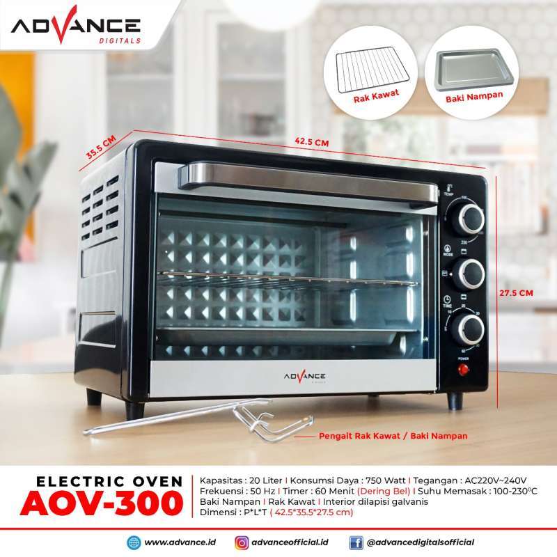 Jual Oven Listrik Advance Aov300 Electric Oven 20 Liter 750 Watt Aov 300 Murah Desember 2020 Blibli