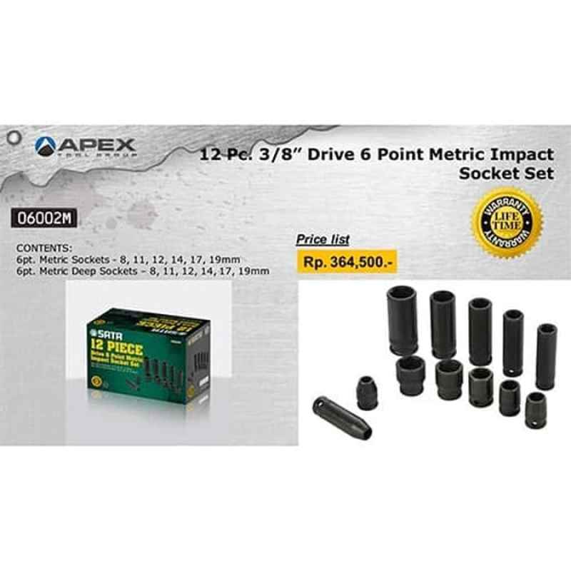Jual Sata Mata Sock Impact Set 12 Pcs 3 8 6 Pt 06002m Pt Online September 2020 Blibli Com