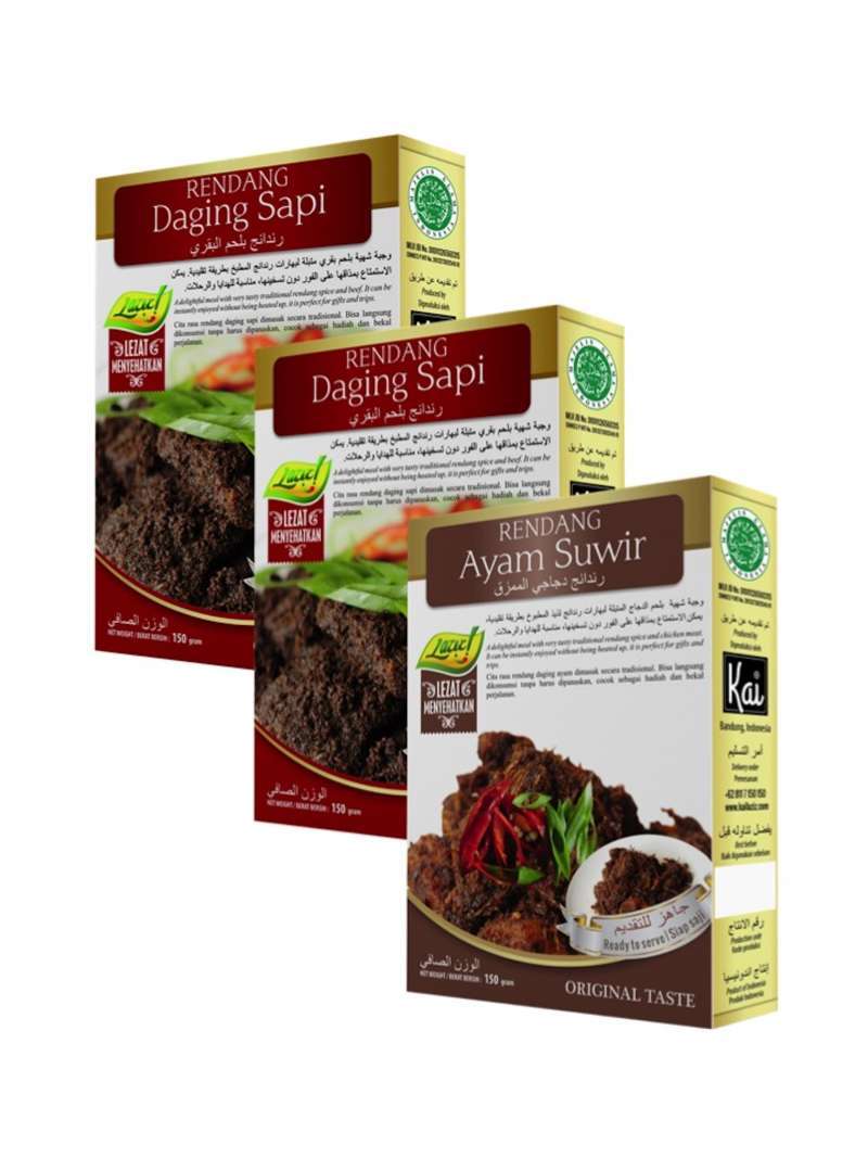 Jual Trio Hemat 2 Rendang Daging Sapi 1 Rendang Ayam Suwir Kai Laziz Food 450g Online November 2020 Blibli Com
