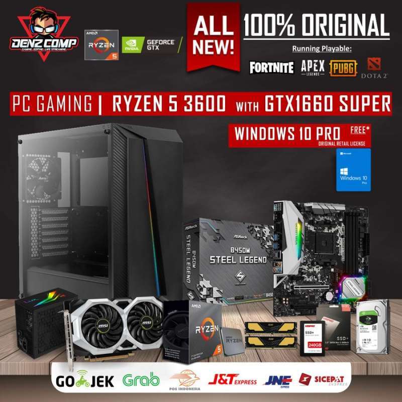 Gaming Desktop 1660 Super 3600x HOT Asus Rog Strix Gtx 1660 Super