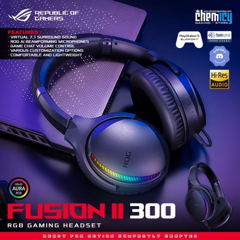 Jual Asus ROG Fusion II 300 RGB Surround Sound Gaming Headset di Seller  Chemicy Gaming - Mangga Dua Selatan, Kota Jakarta Pusat | Blibli