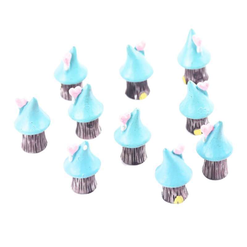 10pcs micro landscape tree house decor mini resin animal plant garden diy