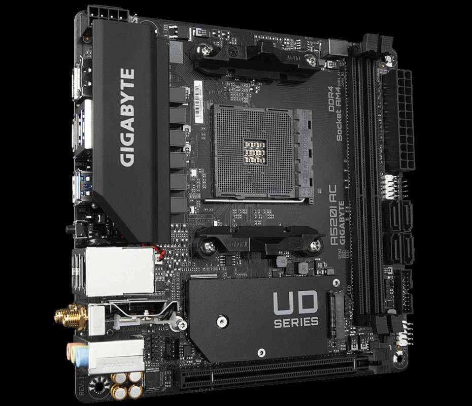 Gigabyte Motherboard AMD A520I AC Mini-ITX, x DDR4, Socket AM4
