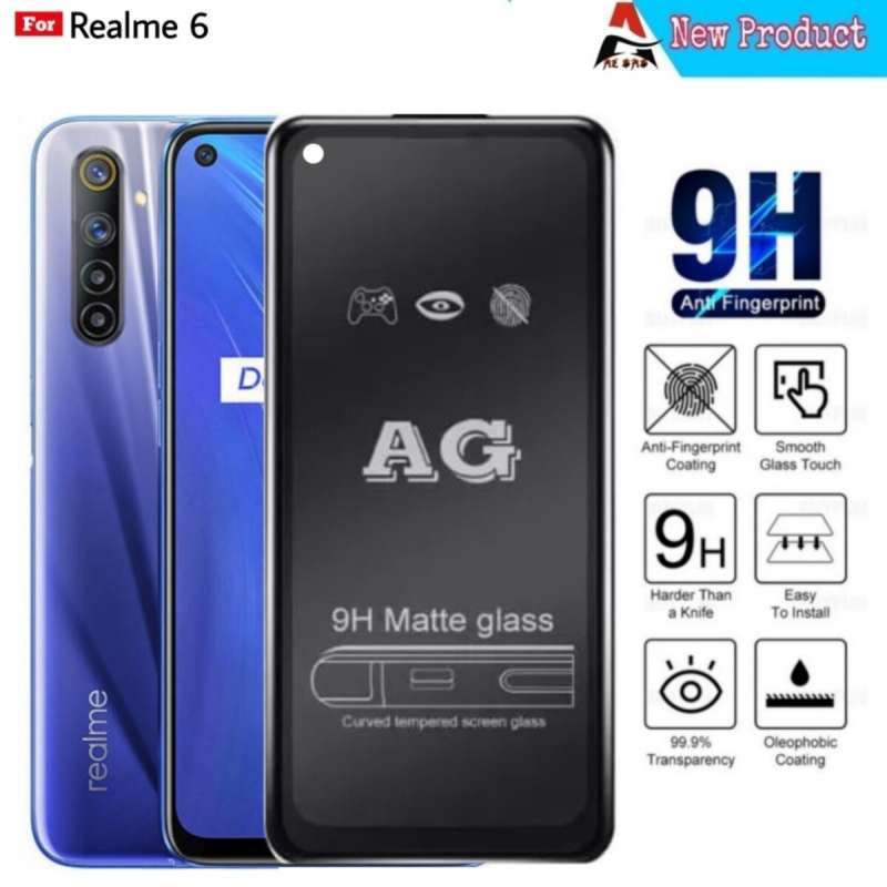 Tempered Glass Realme Full Cover Protector Handphone Anti Glare