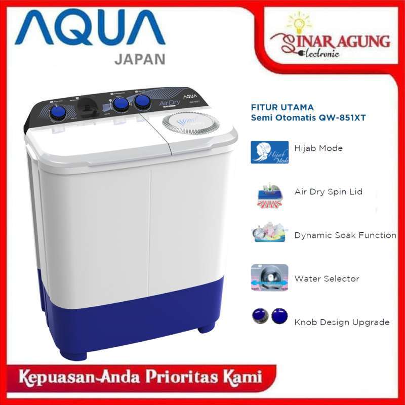 Jual Aqua Mesin Cuci 2 Tabung 8kg Qw 851xt 851xt Garansi Resmi Murah Mei 2021 Blibli
