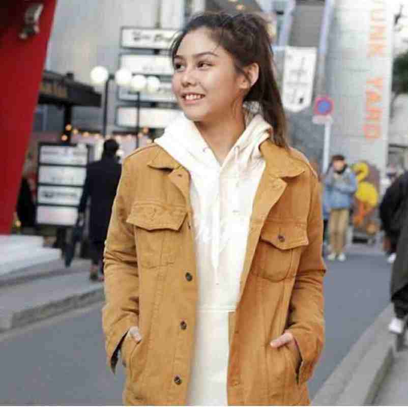 jaket denim mustard