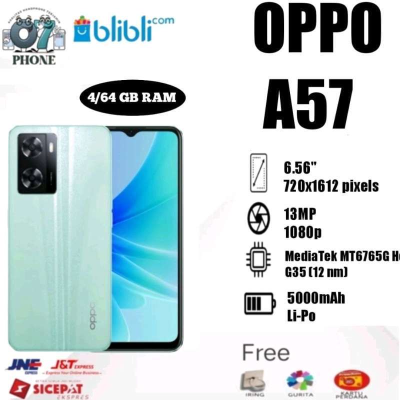 Jual OPPO A57 4/64gb RAM 4gb Internal 64gb Garansi Resmi OPPO