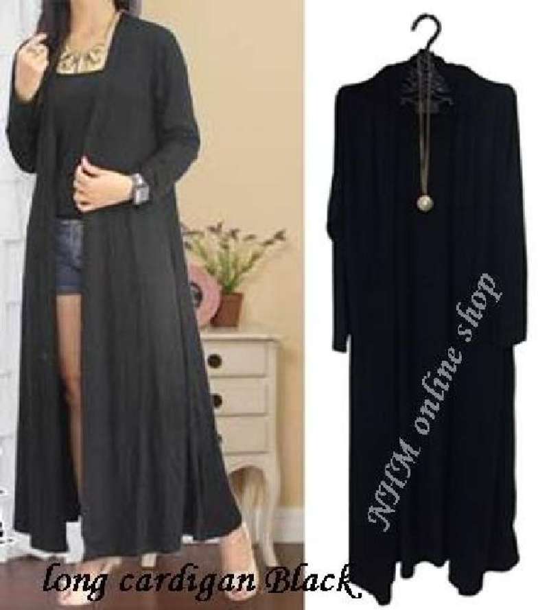 Cardigan panjang /Long cardigan/cardigan hitam/cardigan spandek - Main Image