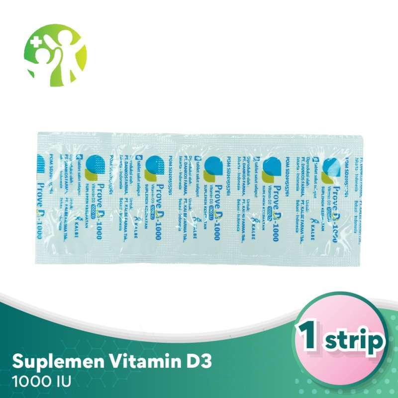 PROVE Vitamin D3 Tablet dengan 1000 IU untuk Pemenuhan Vitamin D Harian, Ideal bagi Lanjut Usia, Ibu Hamil, dan Pengidap Autoimun atau Infeksi