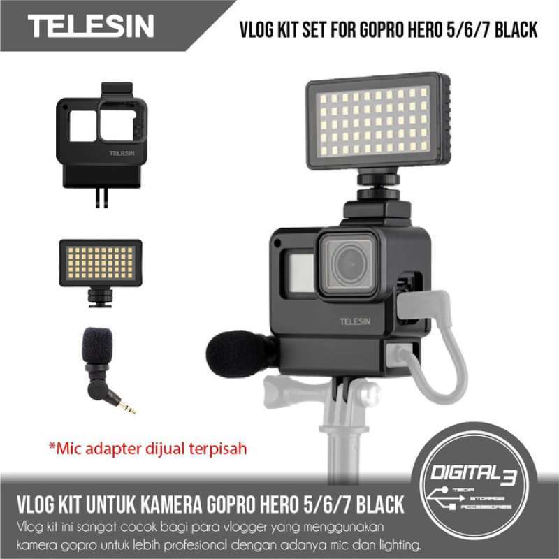 Jual Telesin Vlog Accessories Kit For Gopro Hero 5 6 7 Black Action Camera Online Oktober 2020 Blibli Com