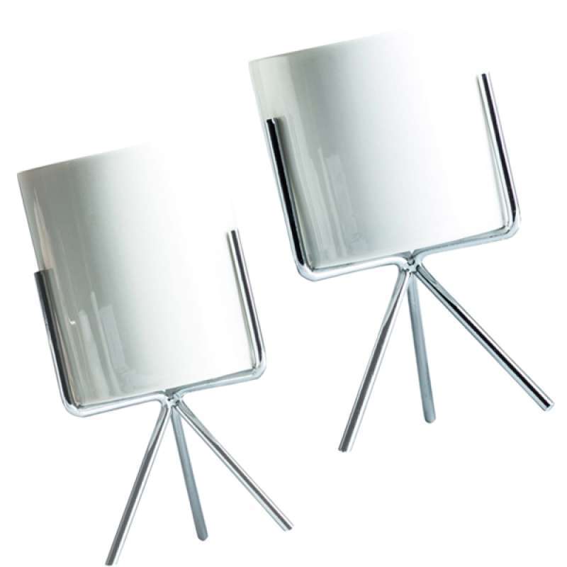 Jual 2pcs Mini Plant Display Stands Flower Pot Coffee Shop Table Silver M And L Online Oktober 2020 Blibli Com