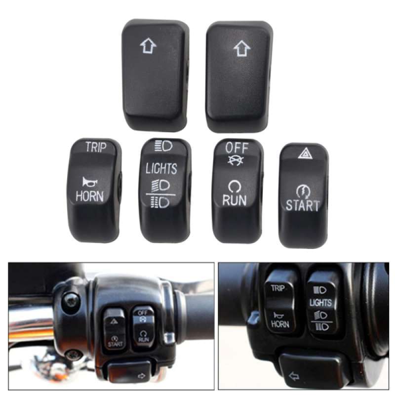 6pcs Chrome Hand Switch Button Caps 
