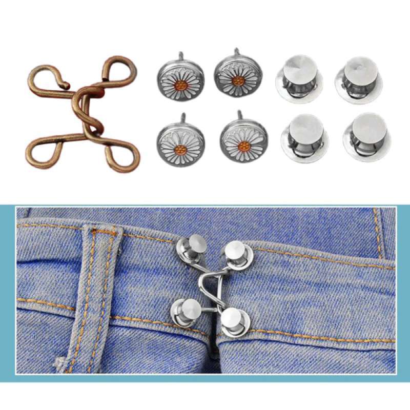 Jual 4 Sets Adjustable Waist Buckle Extender Jeans Waist Extender Buttons For Pants Online Desember 2020 Blibli