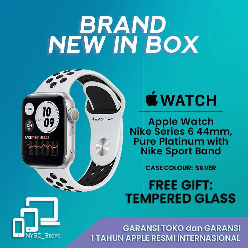 Jual Apple Watch Series 6 Nike Edition Silver Aluminum Case 44mm With Pure Platinum Black Nike Sport Band Gps Online Mei 2021 Blibli