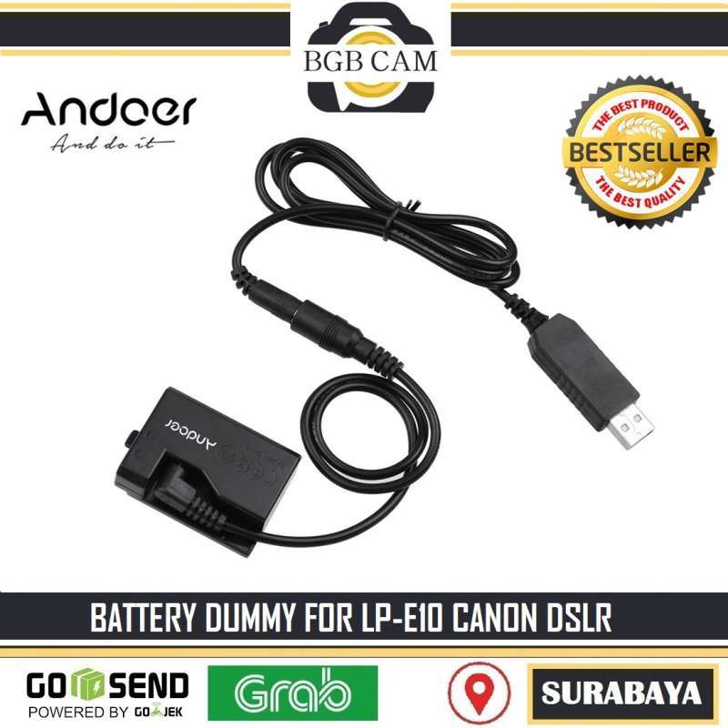 andoer battery dummy for canon lp e10 baterai 1100d 1200d 1300d 1500d 2000d