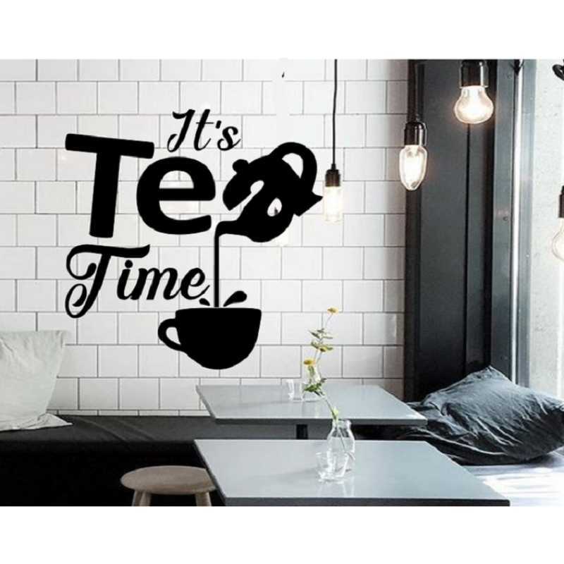 Jual Stiker Kaca Dinding Cafe Toko Cutting Sticker Its Tea Time Murah Mei 2021 Blibli