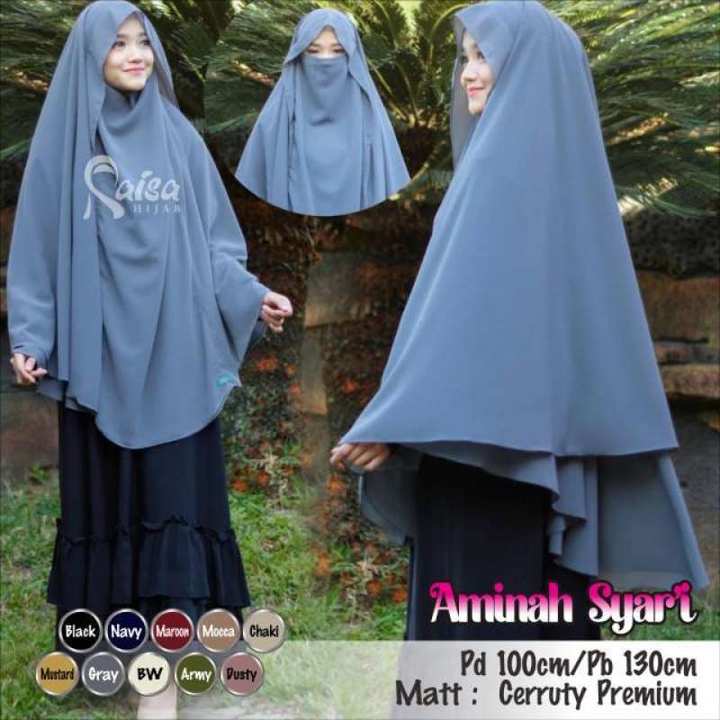 Jual Khimar Aminah Jumbo Size Xl Hijab Syari Ceruty Niqab Cadar Purdah Ori Raisa Online Januari 2021 Blibli