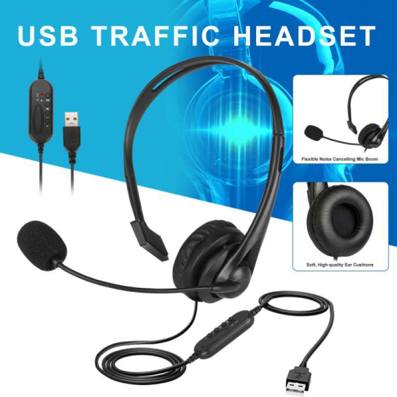 Jual USB Headset with Noise Cancelling Microphone Chat for PC