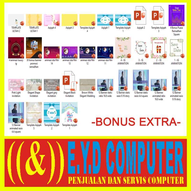 Jual Desain Template Undangan Digital Vidio Editing Power Point Online Februari 2021 Blibli