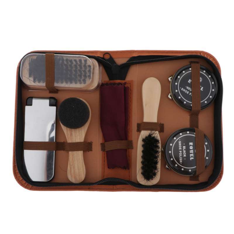 Shoe Leather Care 8pcs Portable Shoe Brush Set Complete Cleaner Kit