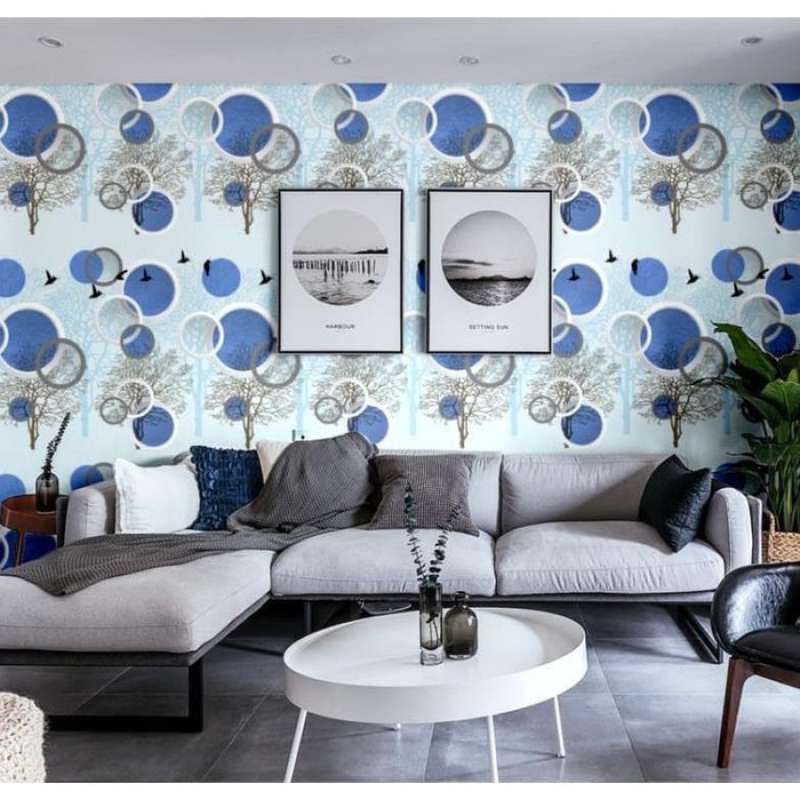 Wallpaper Sticker Dinding Ruang Tamu Gm 605 Polka Biru Unomart Terbaru Agustus 2021 Harga Murah Kualitas Terjamin Blibli