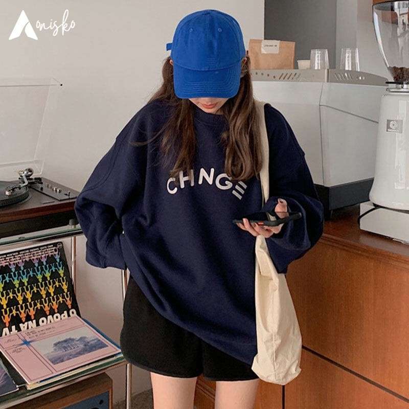 Promo S 7XL Sweater Korean Style Wanita Terbaru Model Sablon
