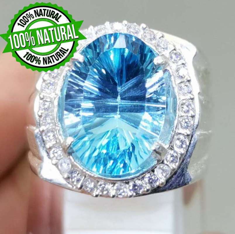Jual Batu Topaz Biru Asli Natural Royal Blue Swiss Mixed Cutting