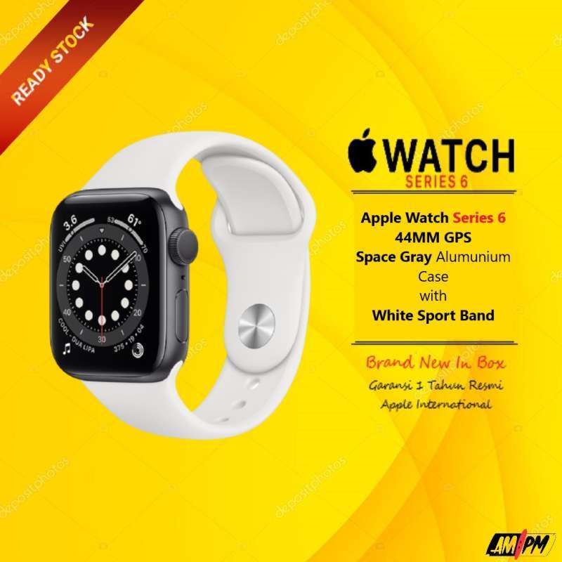 Jual Apple Watch Series 6 Spacegrey Aluminum Case 44mm With White Sportband Gps Online November 2020 Blibli