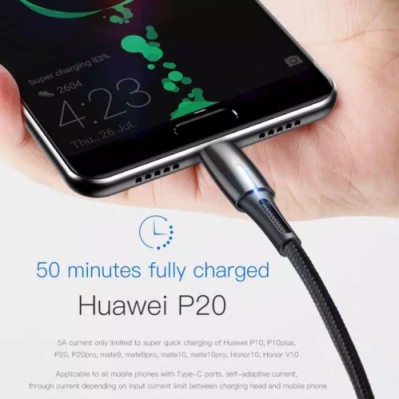 serba 12 12 baseus cable type c 5a super charger support huawei fast charge 25cm