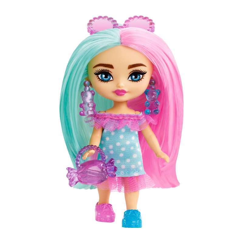 Barbie Extra Mini Minis Doll with Blue Hair in a Sporty Outfit with  Accessories 