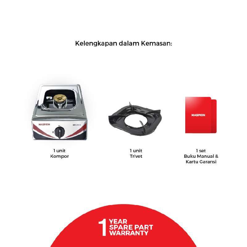 Jual Maspion Mks 810s Gas Stove Kompor Gas Stainless Steel 1 Burner Online Mei 2021 Blibli